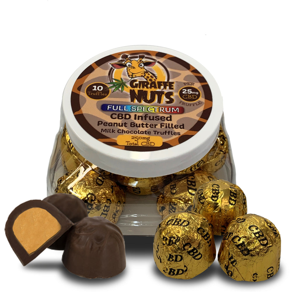 Milk Chocolate Peanut Butter Truffles - 25mg Full Spec CBD - 10 Count