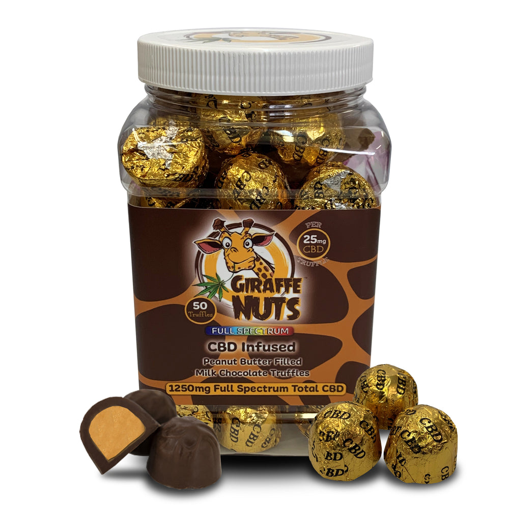 Milk Chocolate Peanut Butter Truffles - 25mg Full Spec CBD - 50 Count