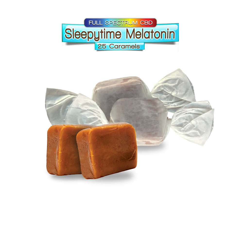 50mg CBD JUMBO Caramels - Sleepytime 5mg Melatonin - SINGLES