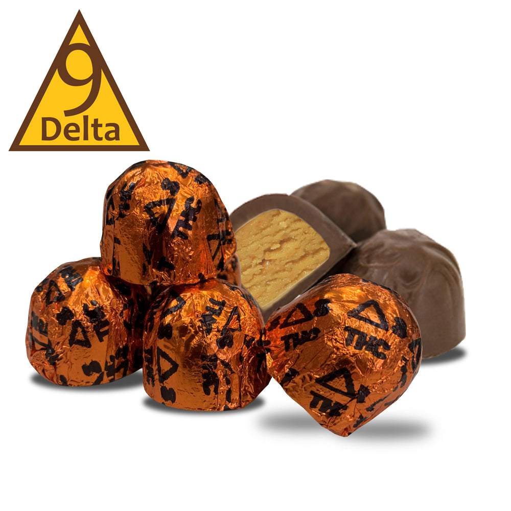 ΔDELTA 9 Milk Chocolate Peanut Butter Truffles - 15mg D9+15mg CBD - SINGLES