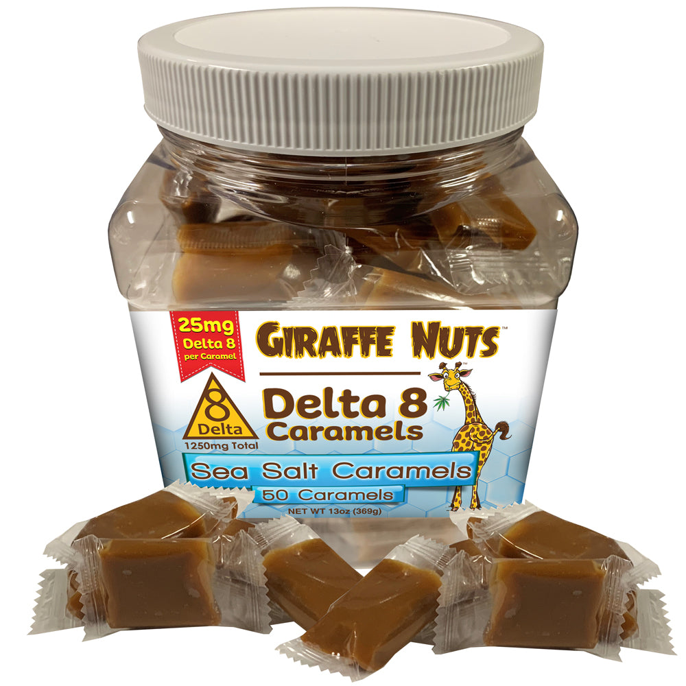 25mg Δ DELTA 8 Caramels - 50 Pieces - Sea Salt