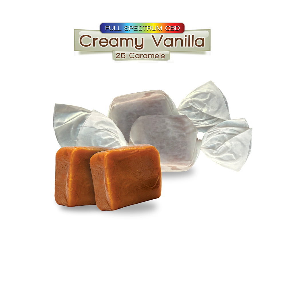 50mg CBD JUMBO Caramels - Creamy Vanilla - SINGLES