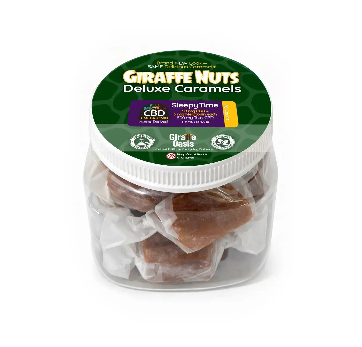 CBD Caramels | Sleep Time | 10 Count | Giraffe Nuts