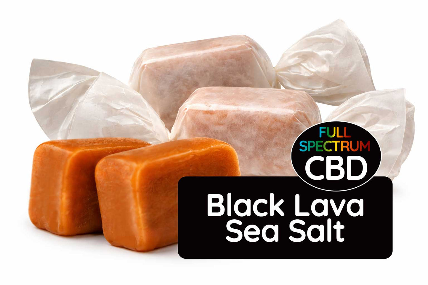 CBD Caramels – Black Lava Sea Salt, 50 mg | Giraffe Oasis