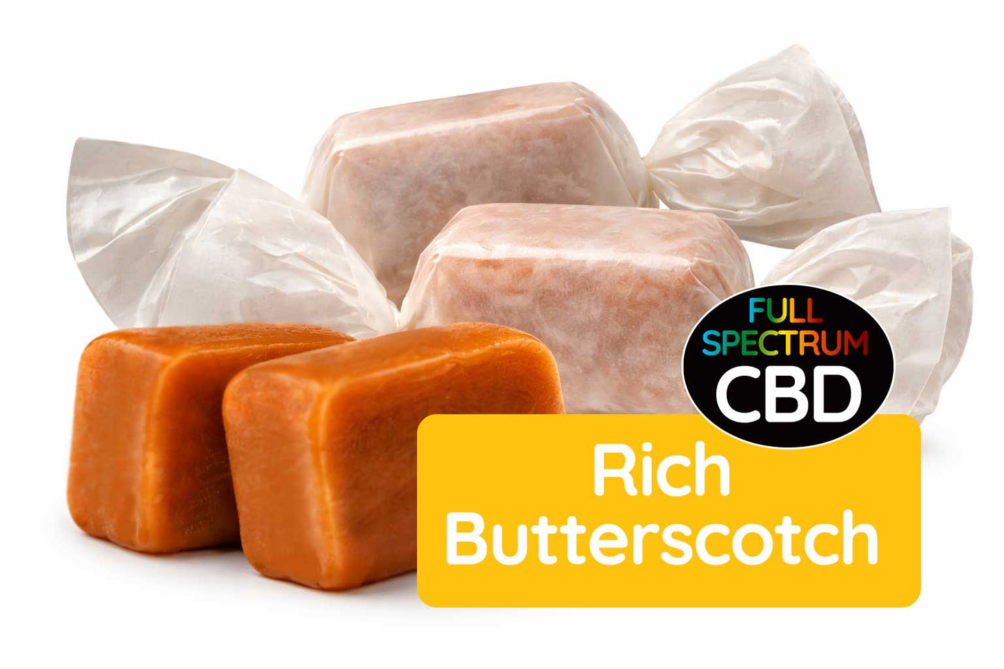 CBD Caramels – Butterscotch, 50 mg | Giraffe Nuts