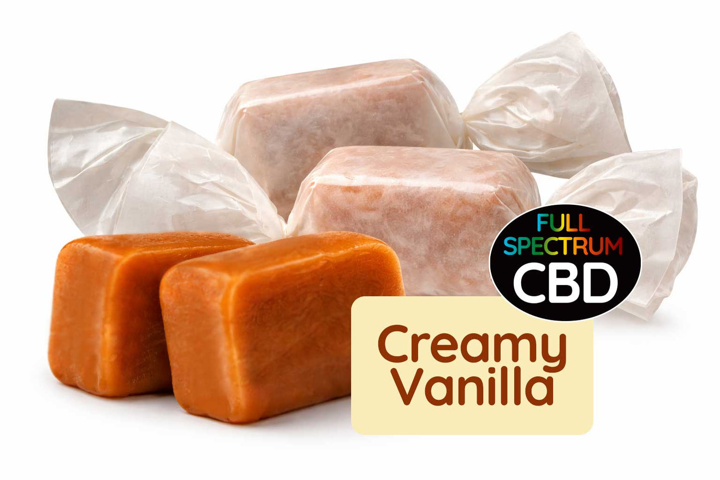 CBD Caramels – Creamy Vanilla, 50 mg | Giraffe Oasis