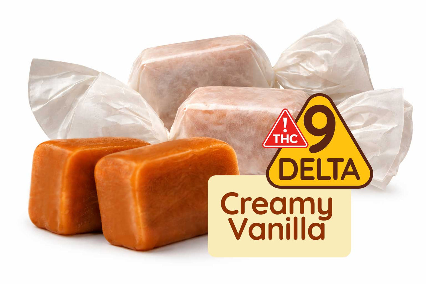 Delta-9 THC Caramels – Vanilla, 40 mg | Giraffe Nuts