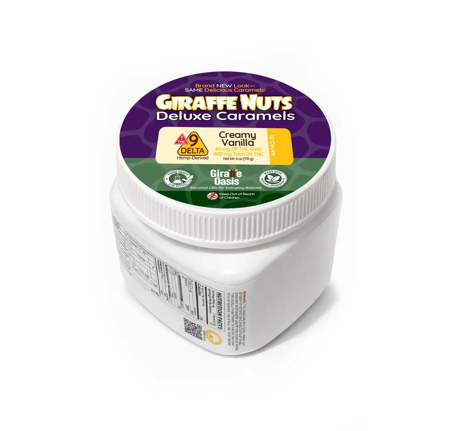 Delta-9 THC Caramels | Vanilla | 10 Count | Giraffe Nuts