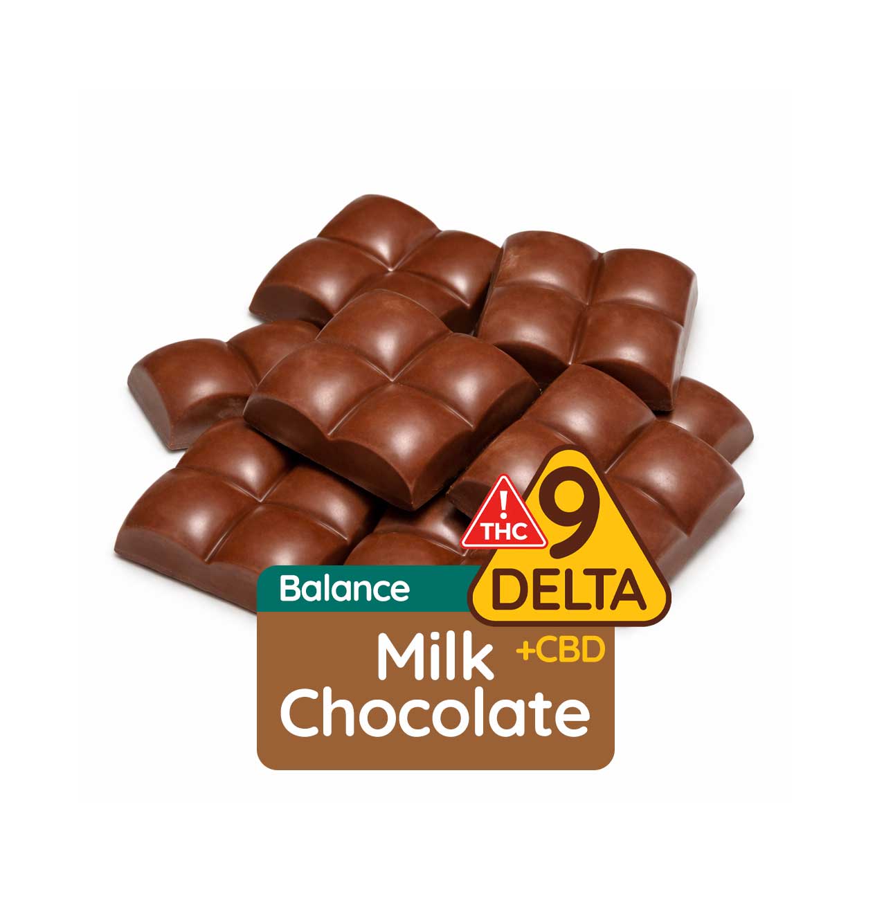 Delta-9 THC with CBD Milk Chocolate Balance Squares | Giraffe Nuts
